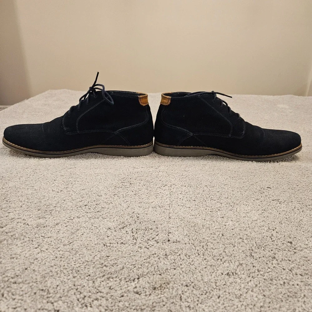 Mauro Alfani Men's 11 Navy Blue Suede Leather Chukka Boots Gonzalo‎ Dress Casual